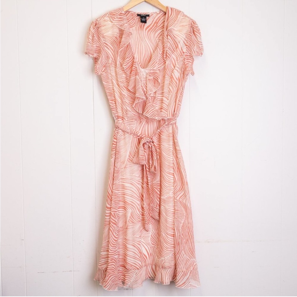 MSK Ruffle Faux Wrap Dress